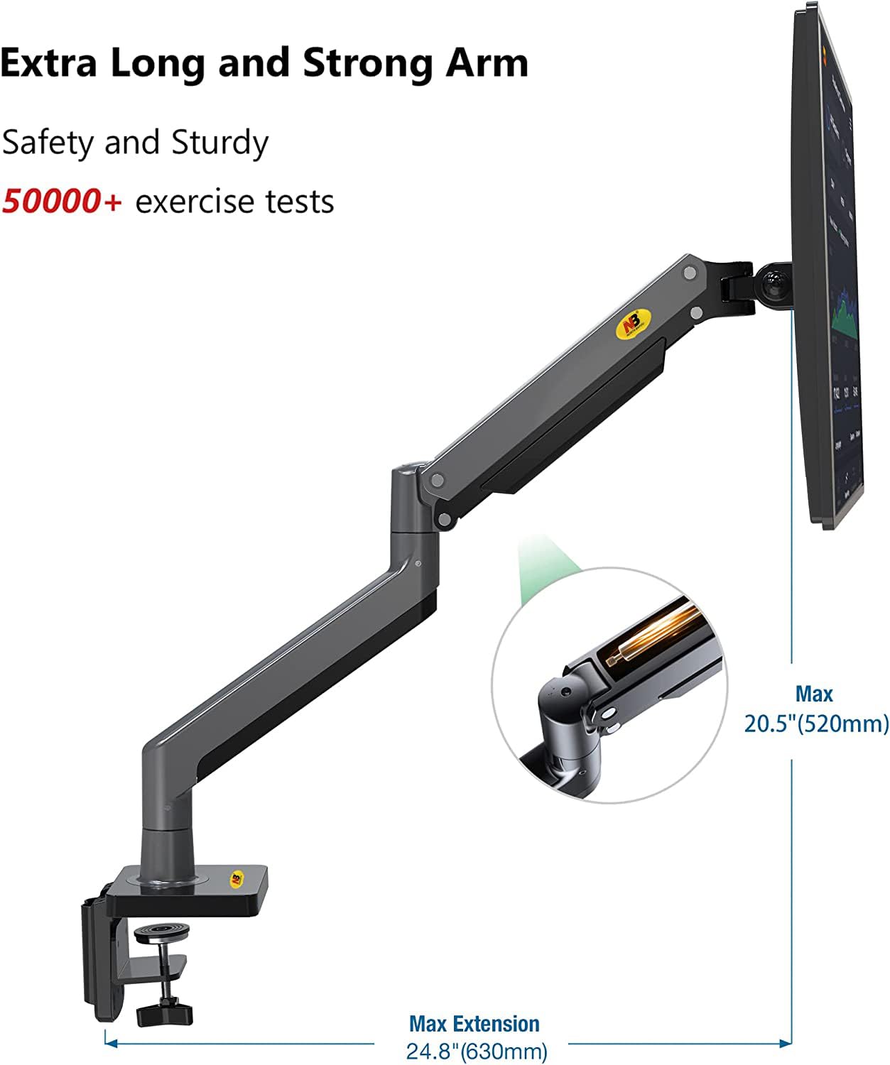 NB North Bayou Dual Monitor Arm Ultra Wide Full Motion Swivel Monitor Mount for 22''-32'' Monitors Load Capacity from 4.4 to 26.4lbs for Each Arm Height Adjustable Monitor Stand G35