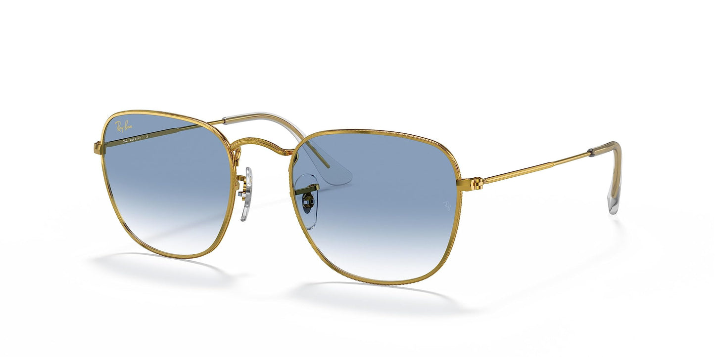 Ray-Ban RB3857 Frank Square Sunglasses, Legend Gold/Clear Gradient Blue, 48 mm