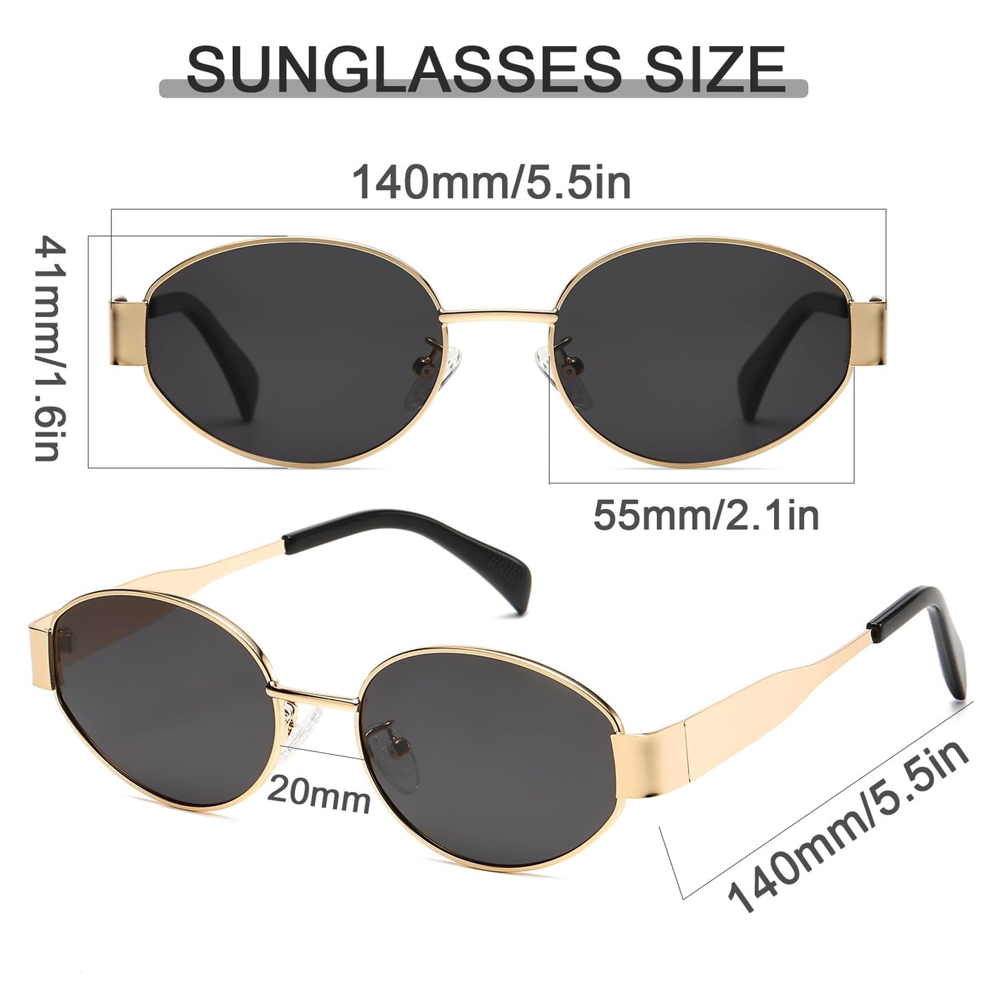 D Lolylad Retro Oval Sunglasses for Women Men Trendy Sun Glasses Classic Shades UV400 Protection