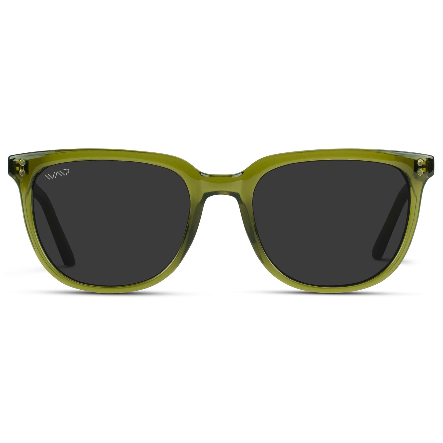 WearMe Pro Polarized Classic Retro Flat Square Unisex Sunglasses (Emerald Green/Black Lens)