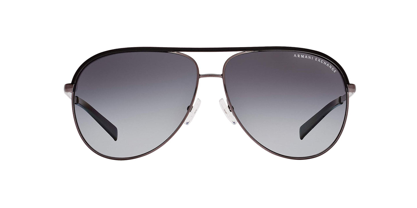 A|X ARMANI EXCHANGE AX2002 Aviator Sunglasses, Gunmetal/Grey Gradient Polarized, 61 mm