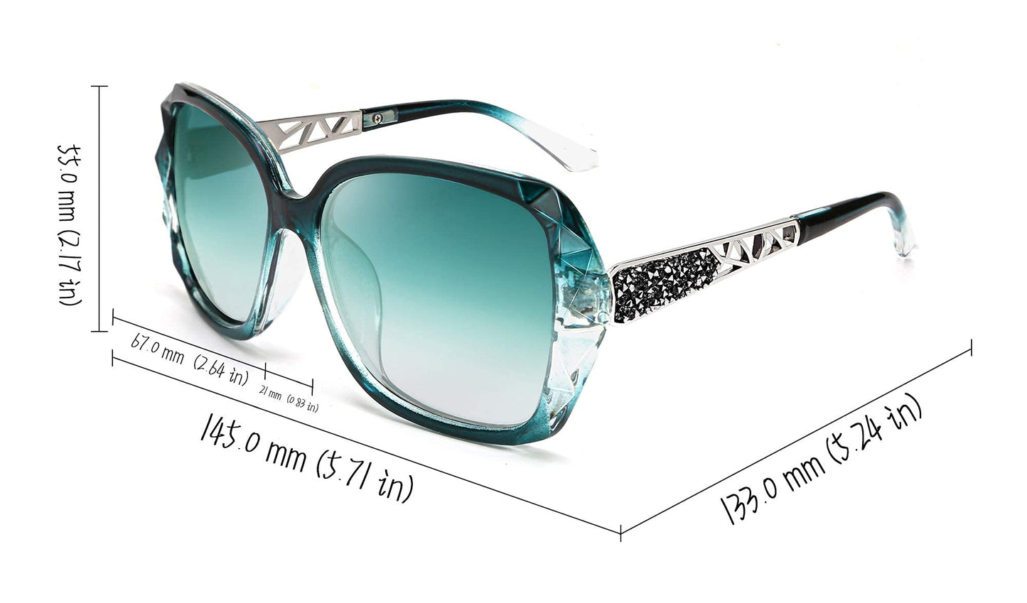 FEISEDY Classic Polarized Women Sunglasses Sparkling Composite Frame B2289