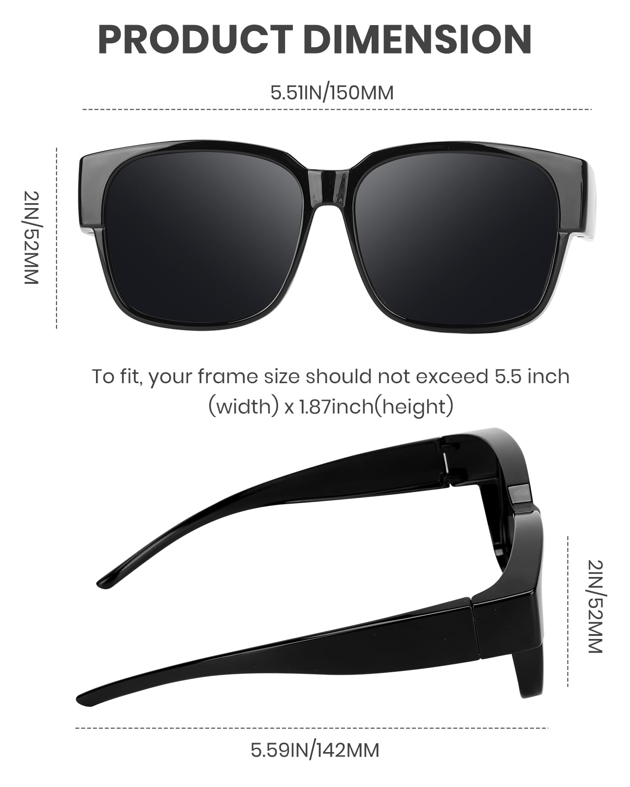 FIMOSON Over Glasses Sunglasses For Men Women, Fit Over Sunglasses Polarized UV400 Protection Sunglasses Over Glasses