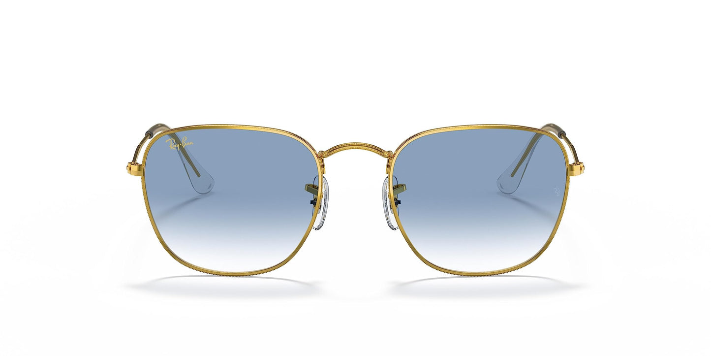 Ray-Ban RB3857 Frank Square Sunglasses, Legend Gold/Clear Gradient Blue, 48 mm