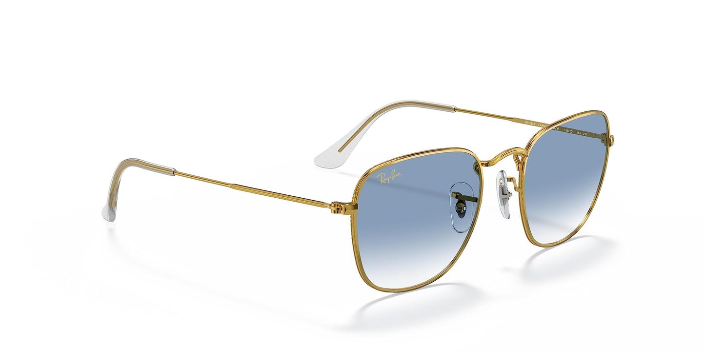 Ray-Ban RB3857 Frank Square Sunglasses, Legend Gold/Clear Gradient Blue, 48 mm