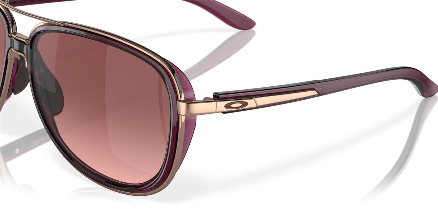 Oakley Women's OO4129 Split Time Aviator Sunglasses, Crystal Raspberry/G40 Black Gradient, 58 mm