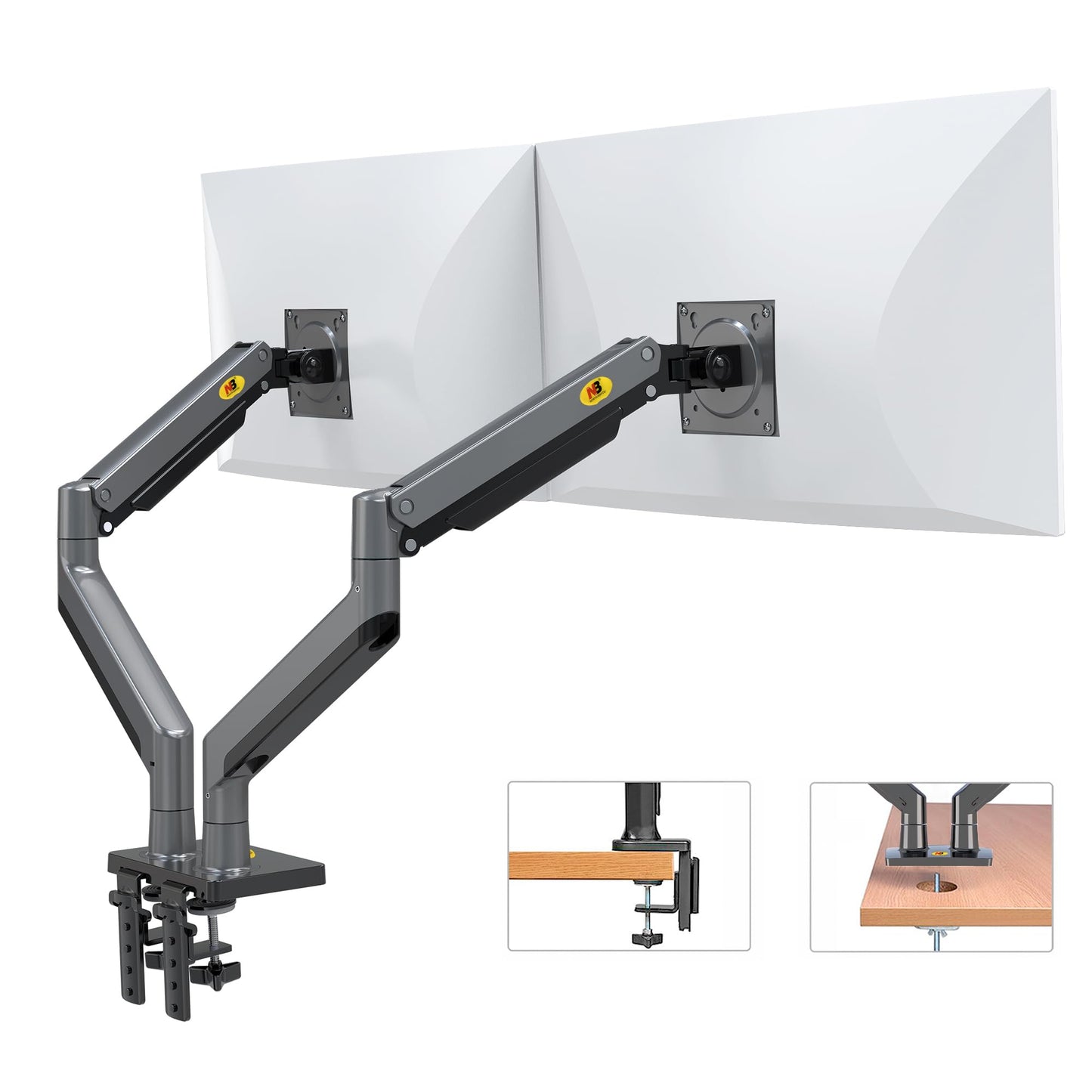 NB North Bayou Dual Monitor Arm Ultra Wide Full Motion Swivel Monitor Mount for 22''-32'' Monitors Load Capacity from 4.4 to 26.4lbs for Each Arm Height Adjustable Monitor Stand G35