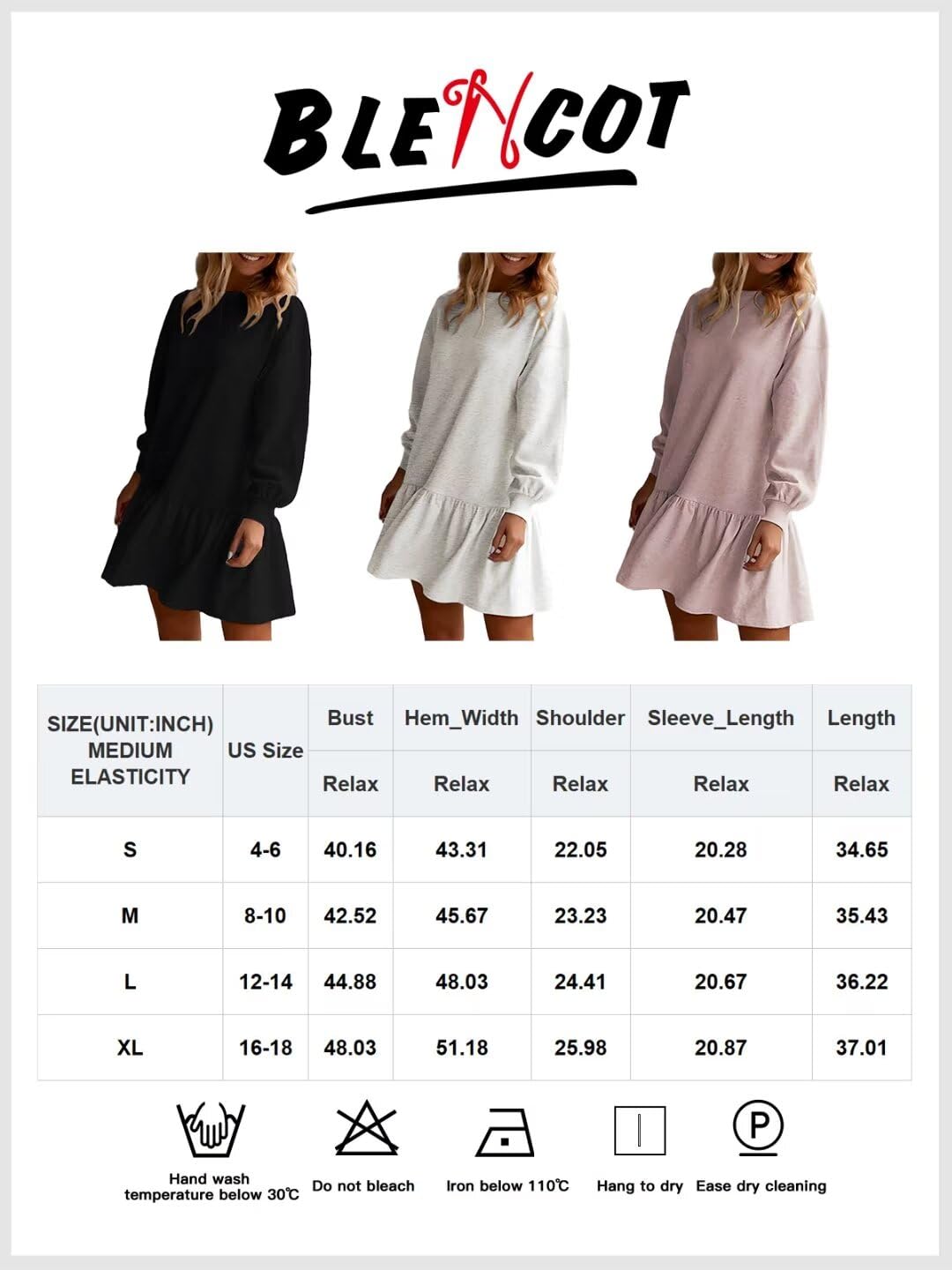 BLENCOT Mini Dress for Women 2024 Fall Winter Cute Patchwork Long Sleeve Ruffled Crewneck Sweatshirt Dresses Casual Sport Pullover Tops Green Small