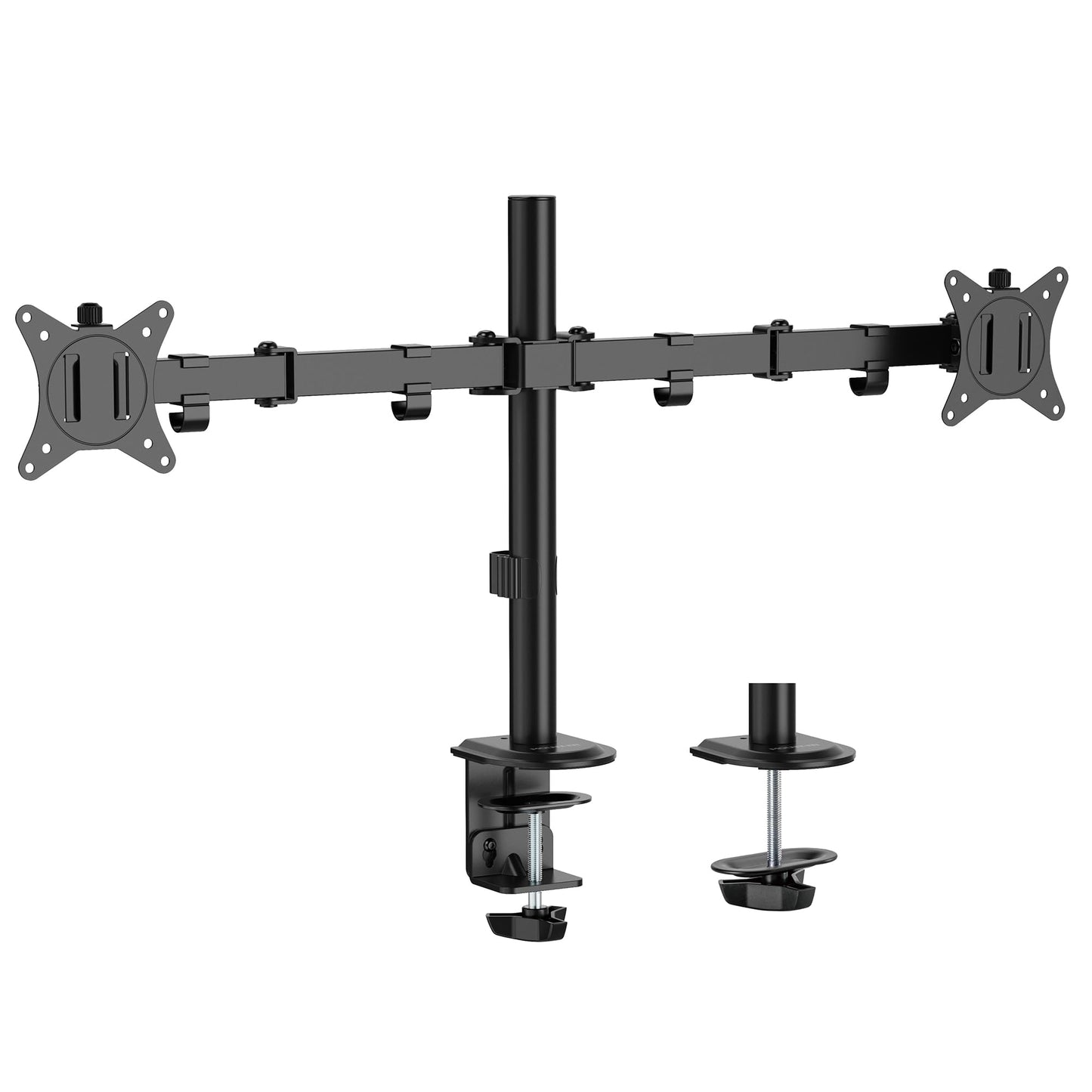 Mount-It! Dual Monitor Mount, Dual Monitor Arm for 2 Screens, Dual Monitor Desk Mount, Adjustable Tilt and Swivel Arms for Double Screens up to 32” & 19.8 Lbs VESA 75x75 and 100x100 C-clamp & Grommet