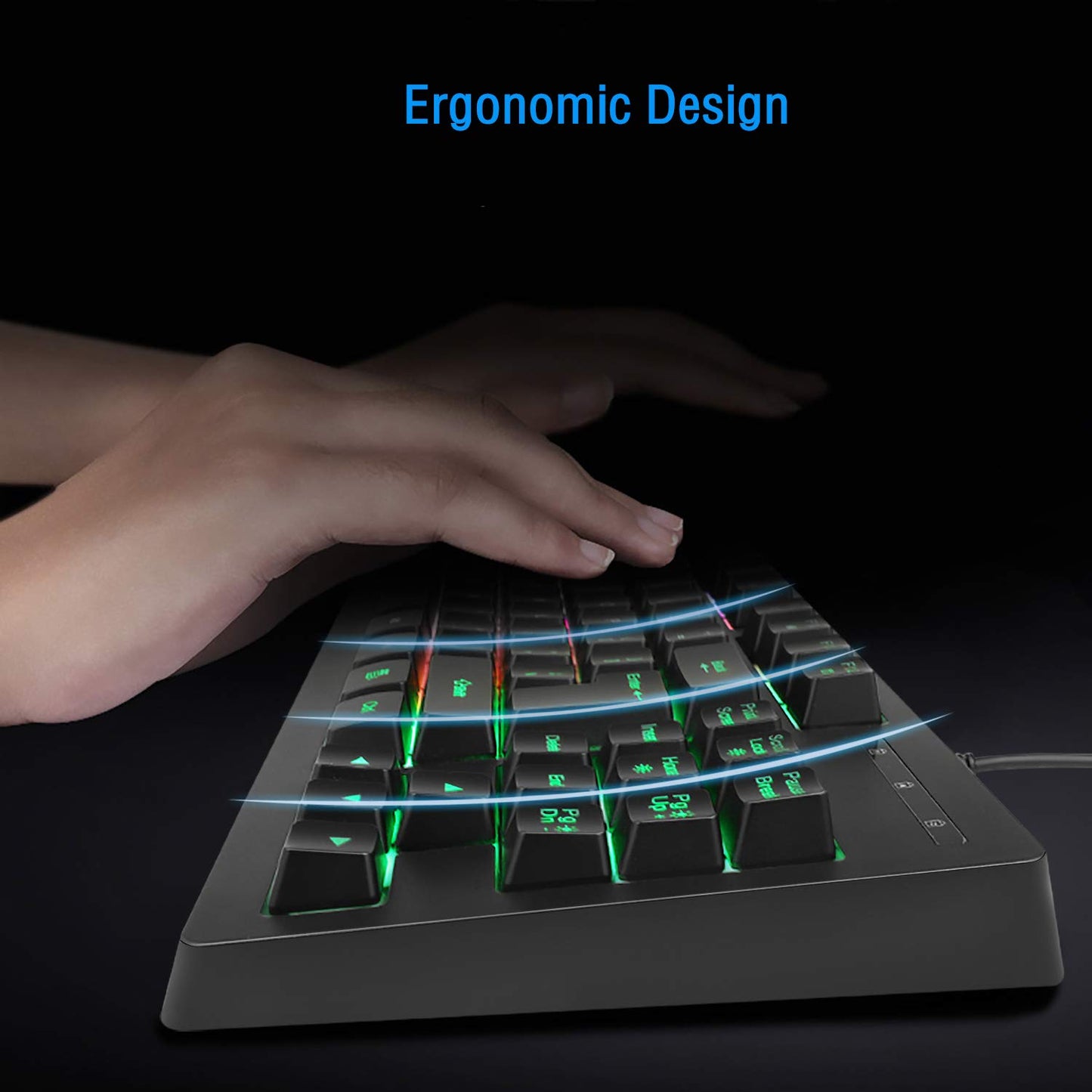 RGB 87 Keys Gaming Keyboard and Backlit Mouse Combo,BlueFinger USB Wired Rainbow Keyboard,Gaming Keyboard Set for Laptop PC Computer Game and Work