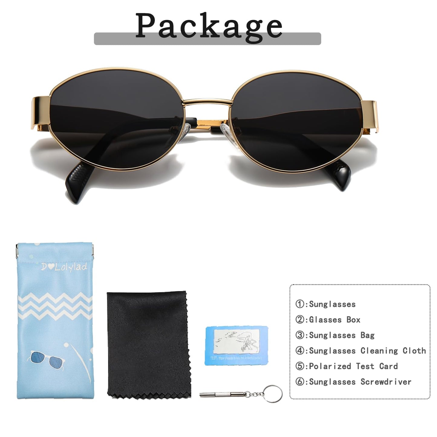 D Lolylad Retro Oval Sunglasses for Women Men Trendy Sun Glasses Classic Shades UV400 Protection