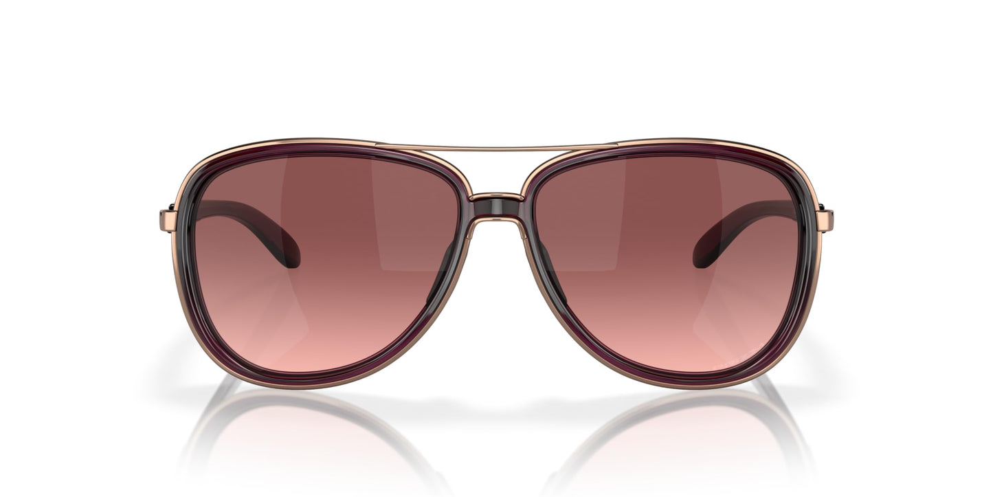 Oakley Women's OO4129 Split Time Aviator Sunglasses, Crystal Raspberry/G40 Black Gradient, 58 mm