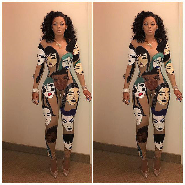 Printed nightclub jumpsuit