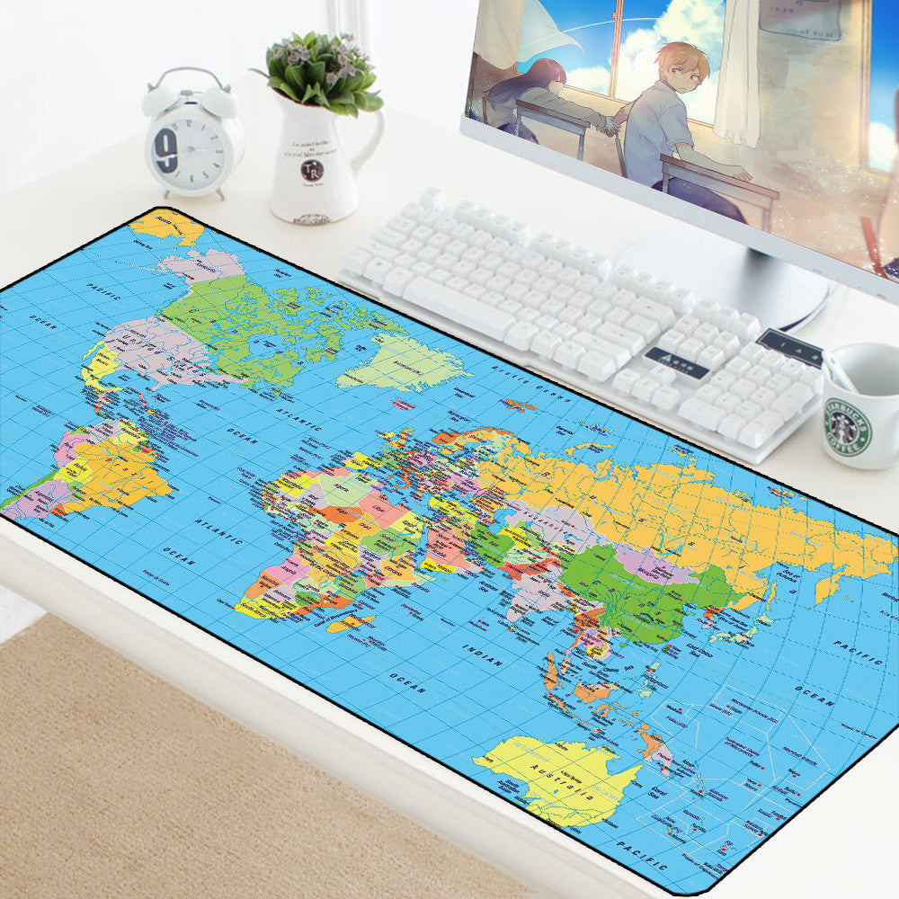 Laptop Gaming Mouse Pad World Map Keyboard Desk