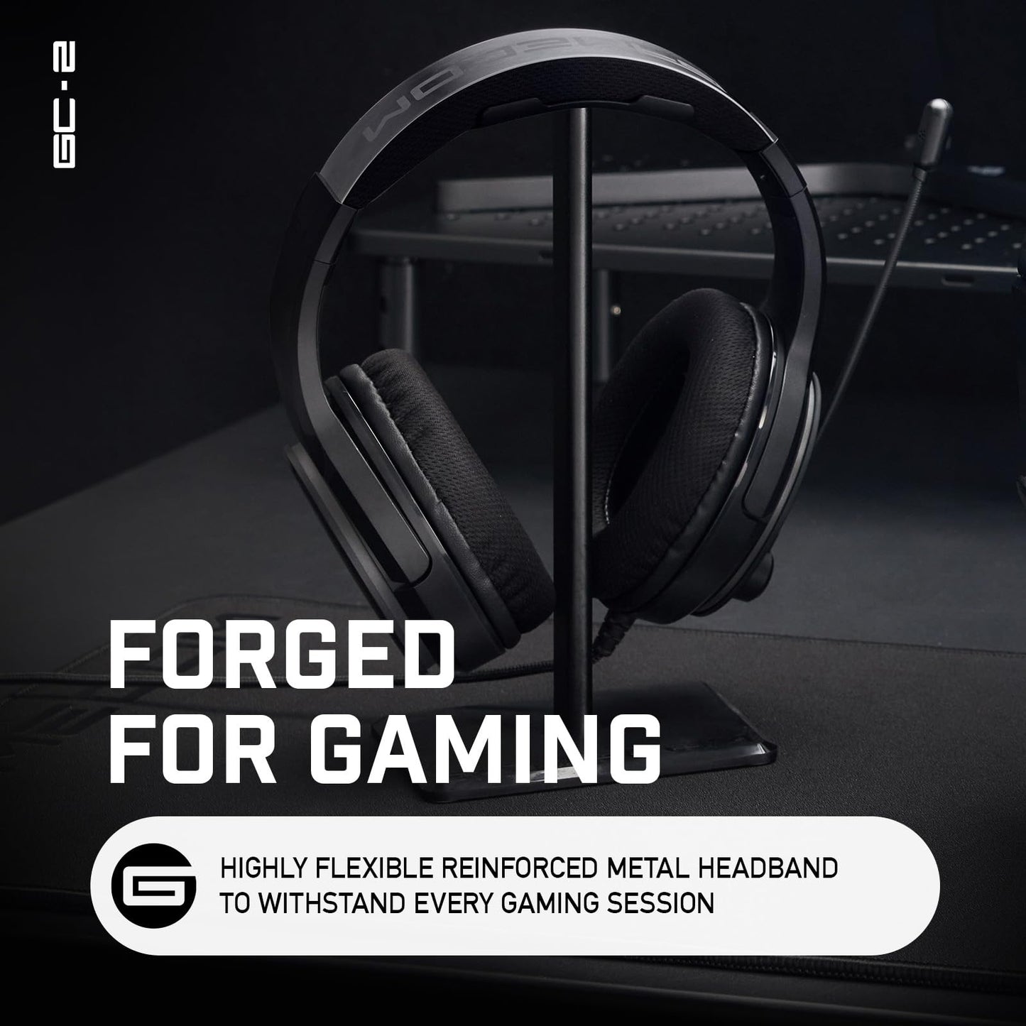 GameCom GC-2 PC Gaming Headset with RGB – Advanced 40mm Drivers – Premium Metal Frame – Customizable RGB Lighting – 3.5mm Headphone Jack – Also for PS4, PS5, Xbox, Nintendo Switch