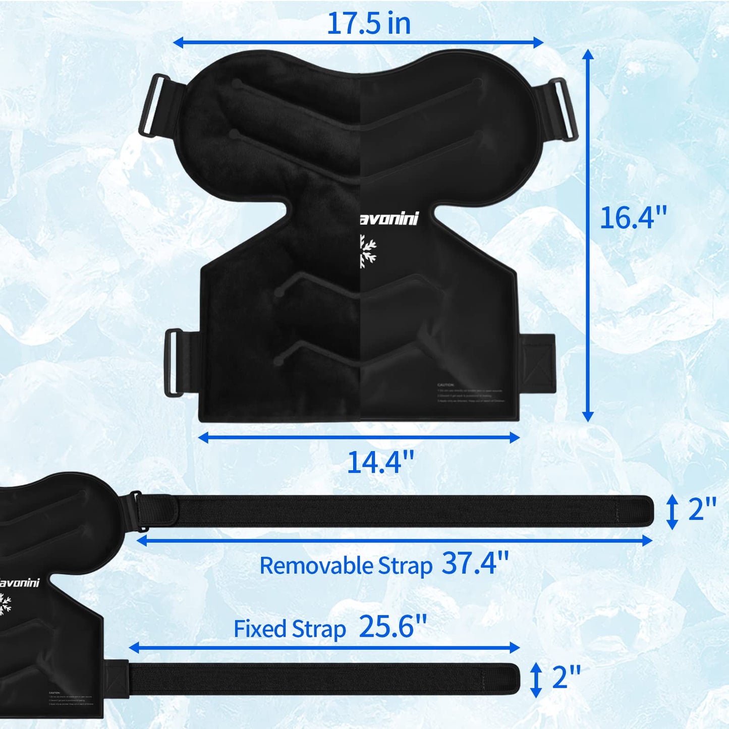 XL Shoulder Ice Pack Rotator Cuff Cold Therapy, Reusable Gel Ice Pack for Shoulder Injuries, Shoulder Ice Pack Wrap for Pain Relief, Swelling, Shoulders Surgery, Tendonitis, Bursitis, Black