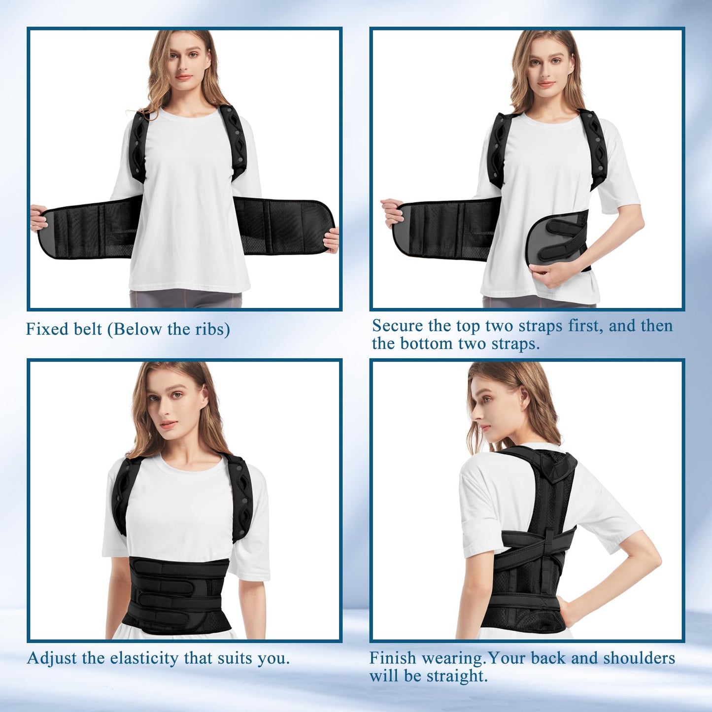 YEARSTAR Back Brace Posture Corrector for Women and Men Upgraded Back Straightener Adjustable for Neck Shoulders Pain Relief Full Back Support for Posture Improving (X-Large)