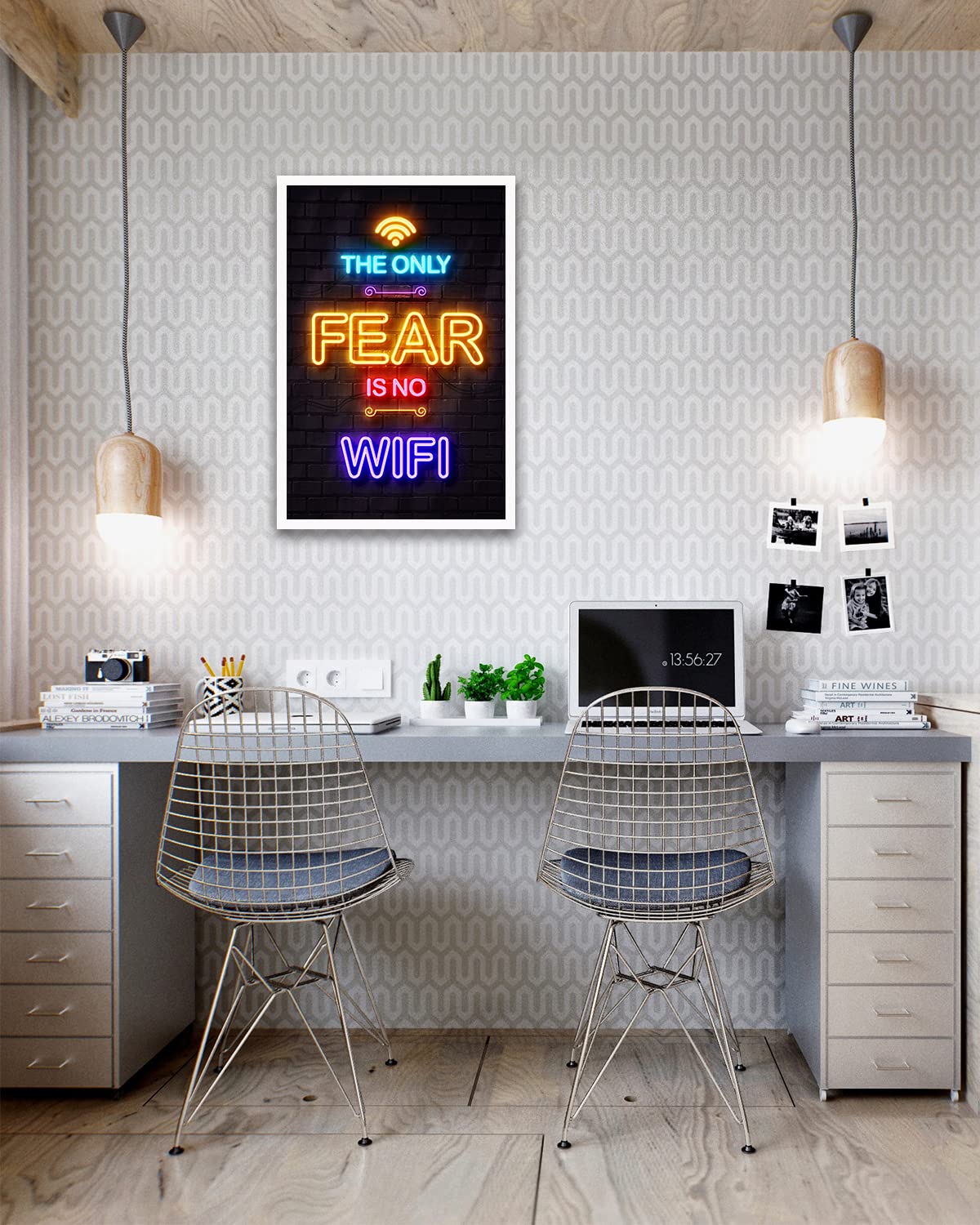 Gaming Posters for Teen Boys Room - Boys Wall Art Gamer Decor for Bedroom - Video Game Black Light Posters - Gaming Accessories for Room - Gamer Gifts - 12x18in Unframed - The Only Fear Is No Wifi