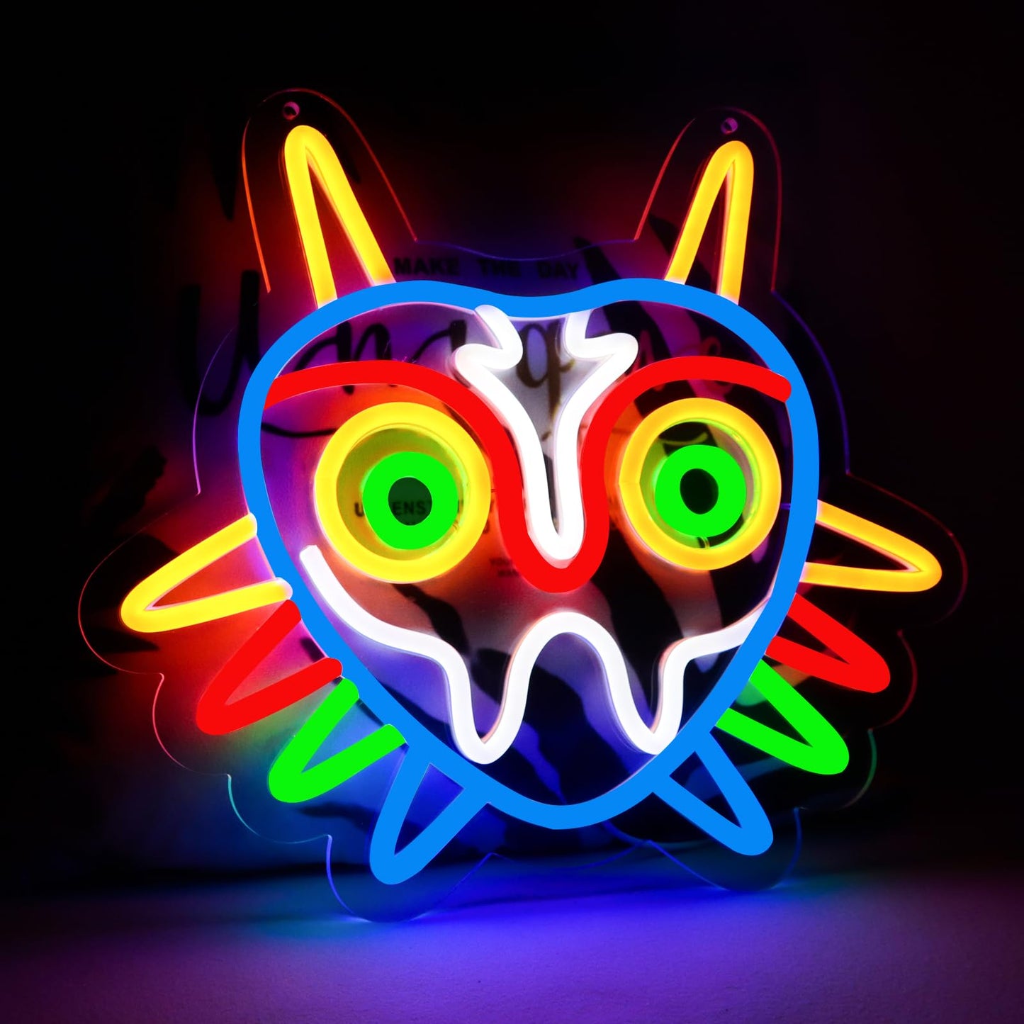 Balanar Majora's Mask Neon Sign,Zelda Gaming Neon Sign for Game Room Decor,Zelda Mask for Boys Room Decor Gaming Wall Deocr,Neon Light Gifts for Boys, Teens and Zelda Fans