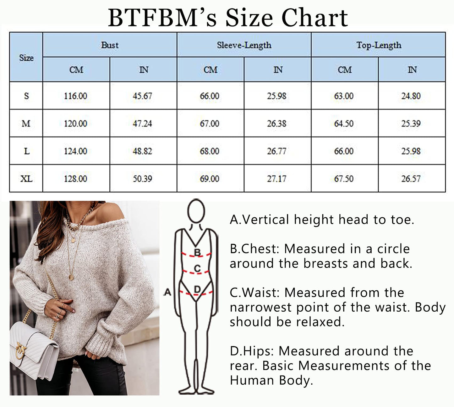 BTFBM Women Casual Long Sleeve Fall Sweaters Crew Neck Soft Ribbed Knitted Oversized Pullover Loose Fit Jumper(Solid Apricot, Medium)