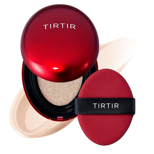 TIRTIR Mask Fit Red Cushion Foundation | Full coverage, Weighless, Skin fit, Satin Glow Finish, Korean cushion foundation (#15C Fair Porcelain, 0.63 Fl Oz (Pack of 1))