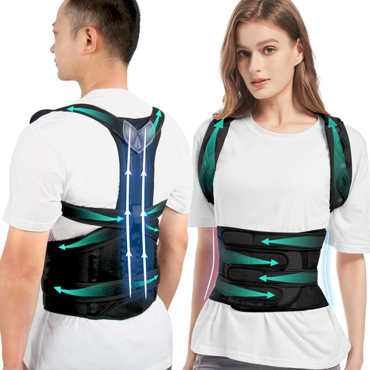 YEARSTAR Back Brace Posture Corrector for Women and Men Upgraded Back Straightener Adjustable for Neck Shoulders Pain Relief Full Back Support for Posture Improving (X-Large)