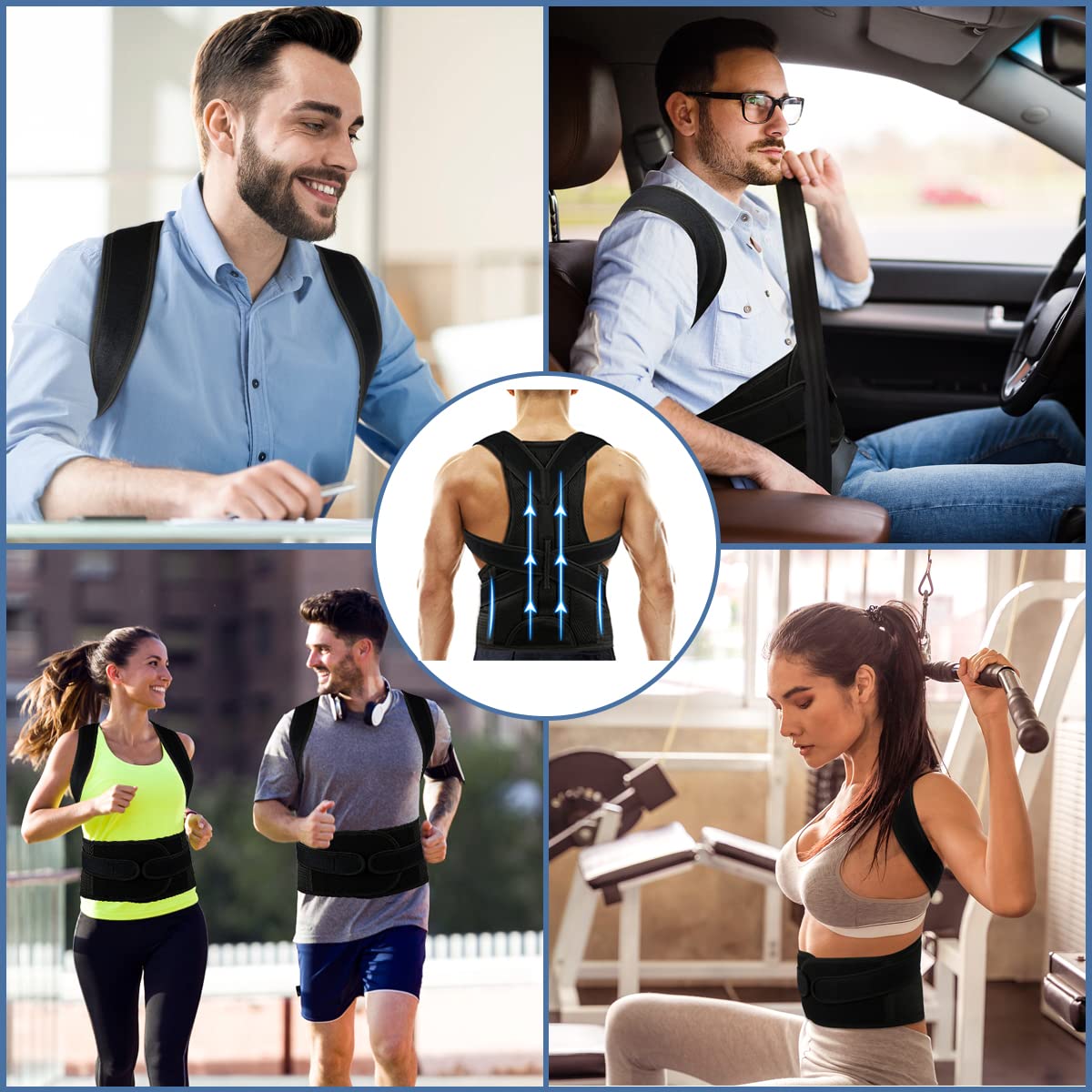 Back Brace Posture Corrector for Women and Men - Relief for Waist, Back and Shoulder Pain - Adjustable and Breathable Posture Back Brace - Improve Back Posture and Provide Lumbar Support M(29"-33")