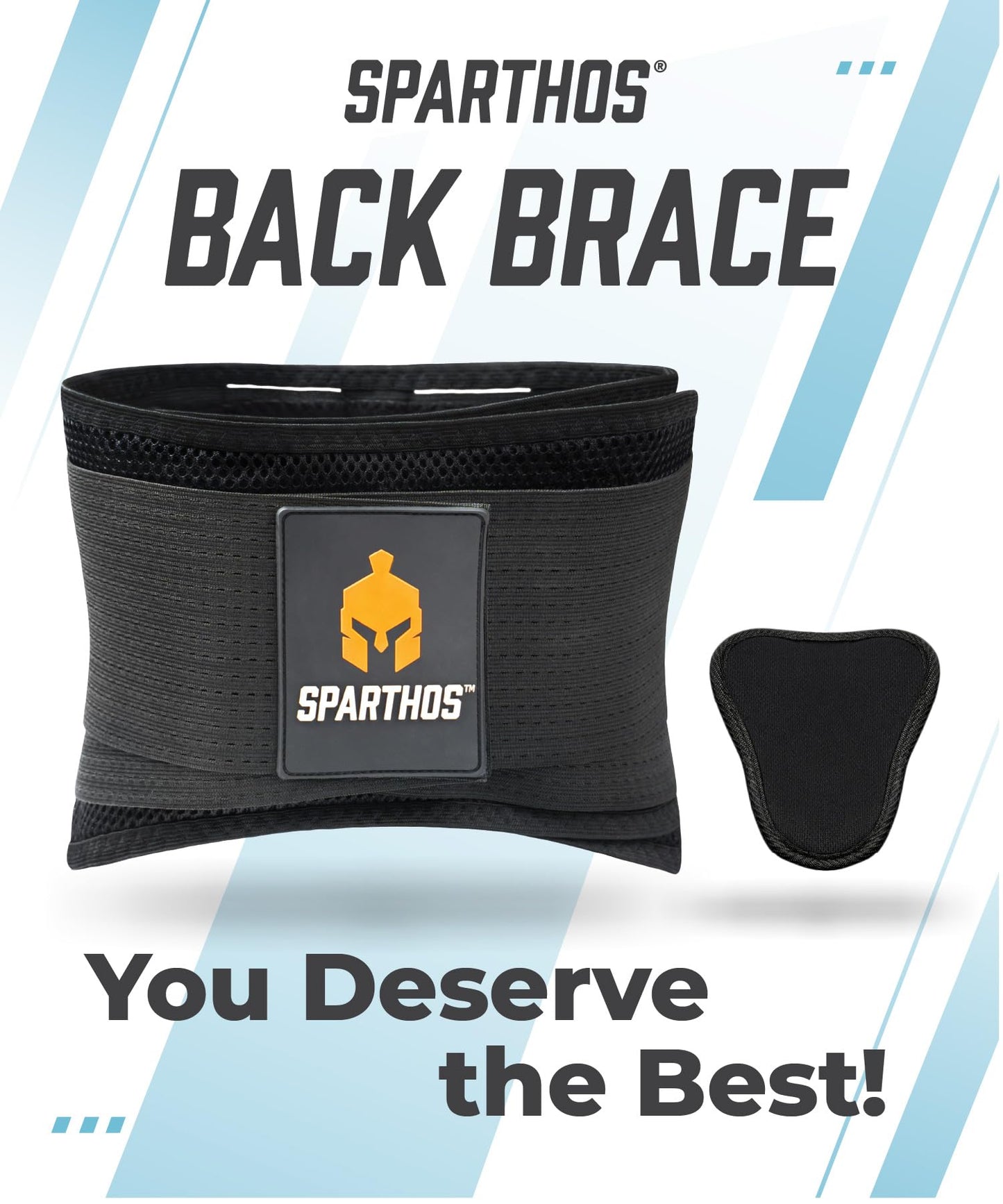 Sparthos Lumbar Support Belt - Immediate Relief from Back Pain, Sciatica, Herniated Disc - Breathable Brace With Lumbar Pad - Adjustable Lower Back Waist Brace - For Men & Women - (Plus Size, XXL)