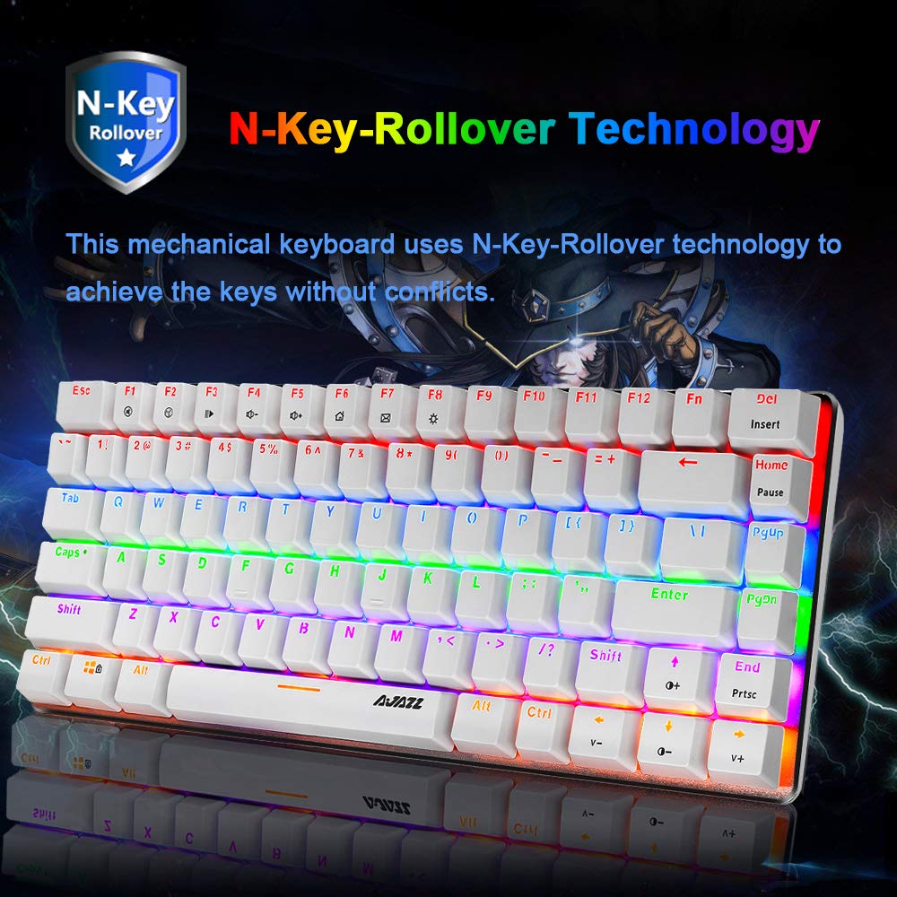 Gaming Keyboard and Mouse,3 in 1 Rainbow LED Backlit Wired Mechanical Keyboard Blue Switch,RGB 6400 DPI Lightweight Gaming Mouse with Honeycomb Shell,Gaming Mouse Pad for PC Gamers