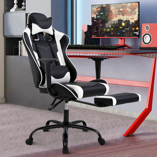 PC Gaming Chair Computer Chair Office Gaming Chairs for Adults, Gamer Chair Racer Gaming Chair PU Leather Recliner w/Lumbar Support, Cheap Gaming Chair for Kids or Adults