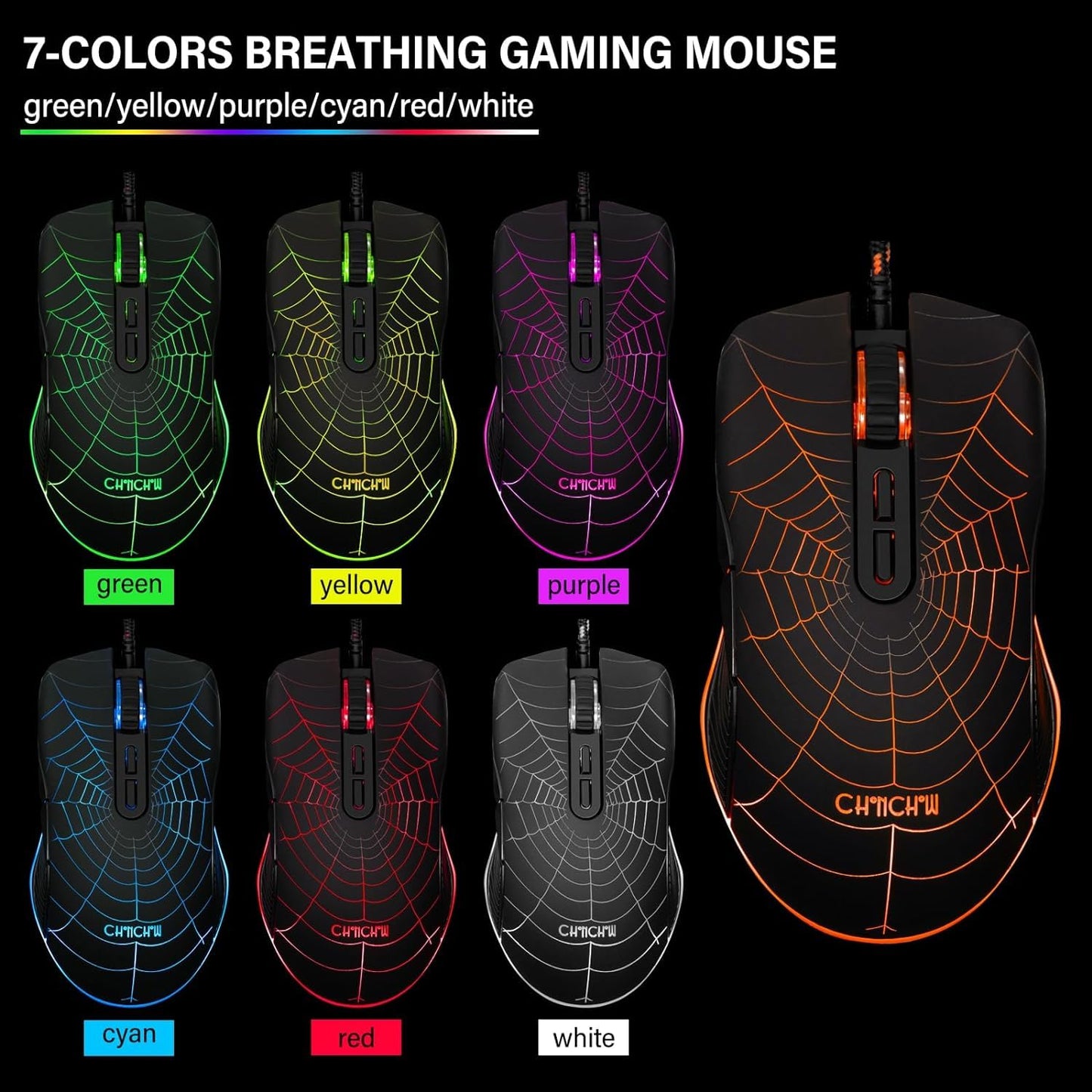 Gaming Keyboard Mouse Mousepad and Headset with mic Combo All in One USB Wired RGB Backlit Rainbow Side Button Gamer Bundle Set Compatible with PC Windows Xbox one PS4 PS5(Black)