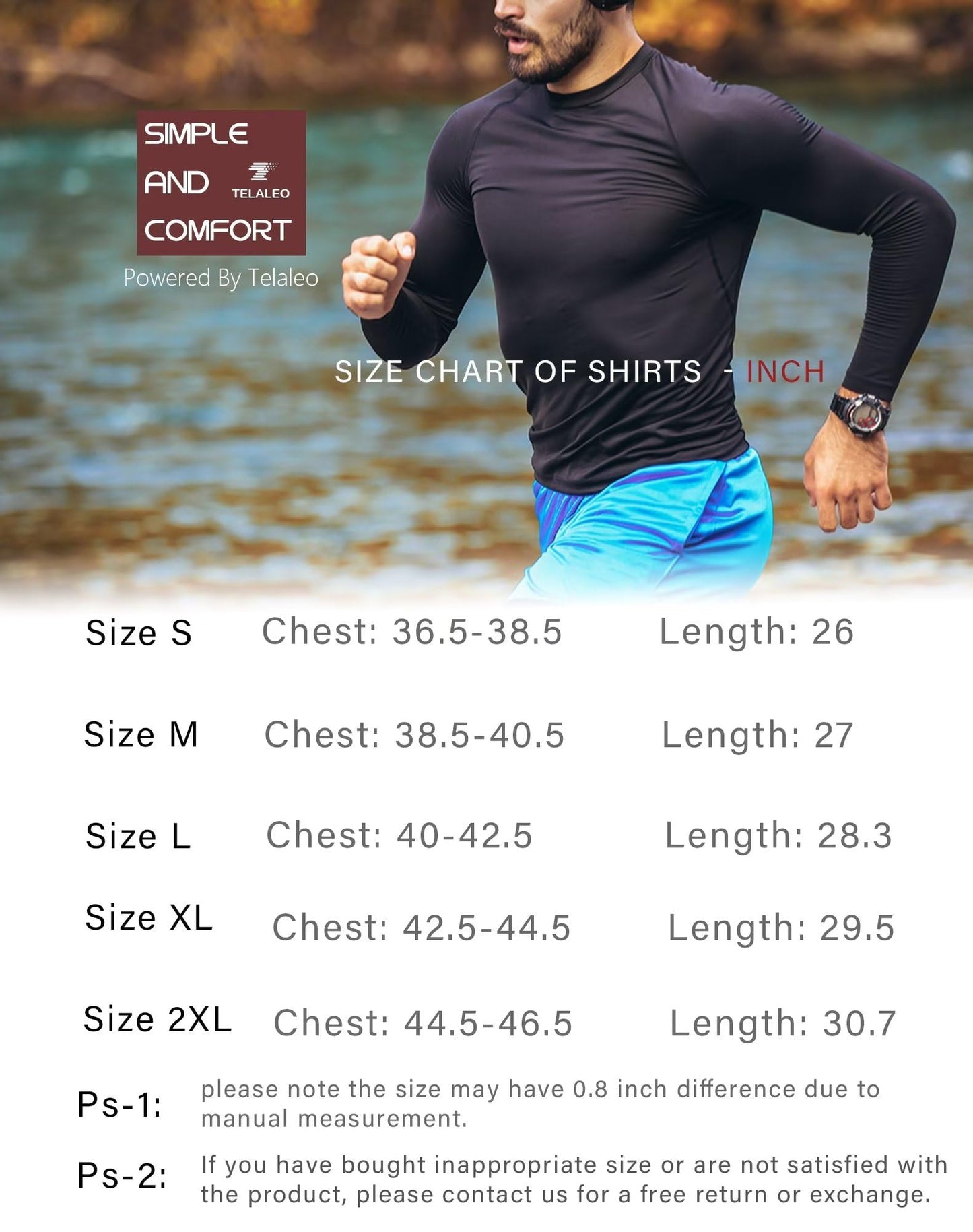 4 Pack Men's Compression Shirts Long Sleeve UPF SPF Rash Guard Workout Base Layer Undershirt Gear S