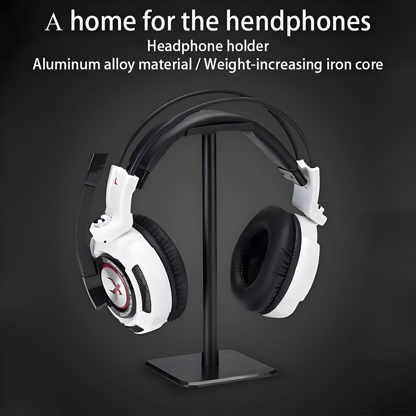 Headphone Stand, Universal Aluminum Metal Holder for AirPods Max, HyperX Cloud II, Xbox One, Turtle Beach, Sennheiser, Sony, Bose, Beats PC Gaming Headset Display & Bluetooth Headphones (Black)