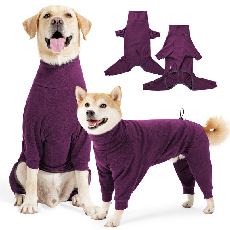 Dog Four-legged Clothes High Collar Warm Cold-proof Polar Fleece Dog Clothes