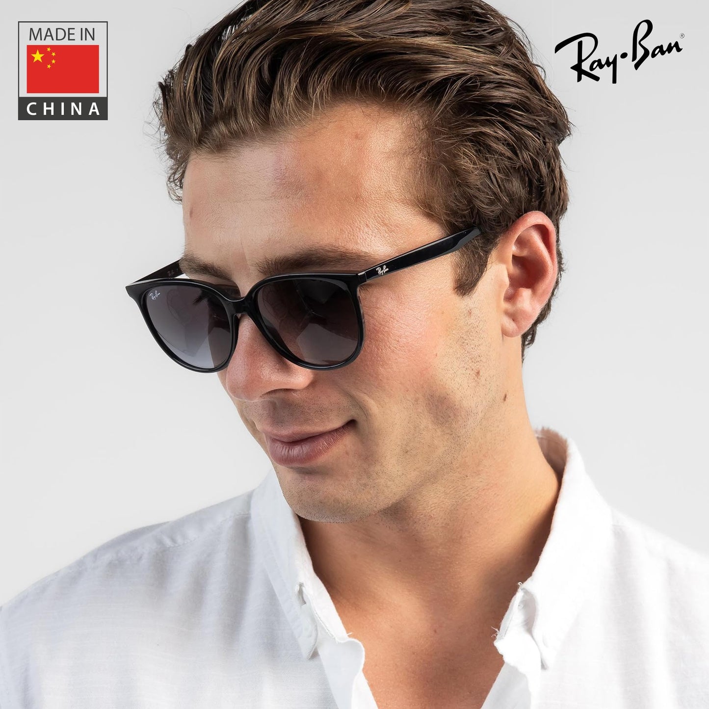 Ray-Ban RB4378 Square Shape Sunglasses for Men and Women- Timeless Classic Sun Glasses with Modern Elegance - Premium UV Protection & Classic Lenses - Designer Men's and Women's Sunglasses