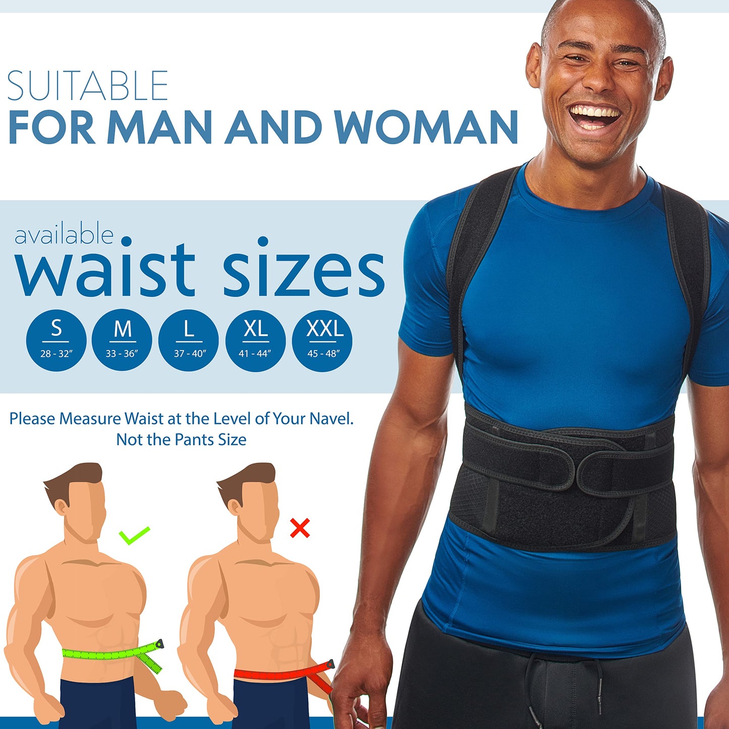 Back Brace Posture Corrector for Men and Women - Adjustable Posture Back Brace for Upper and Lower Back Pain Relief - Muscle Memory Support Straightener (Large)