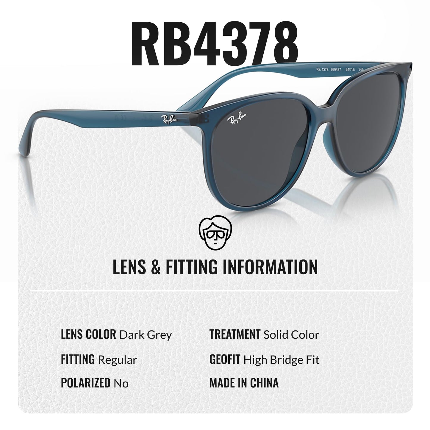 Ray-Ban RB4378 Square Shape Sunglasses for Men and Women- Timeless Classic Sun Glasses with Modern Elegance - Premium UV Protection & Classic Lenses - Designer Men's and Women's Sunglasses