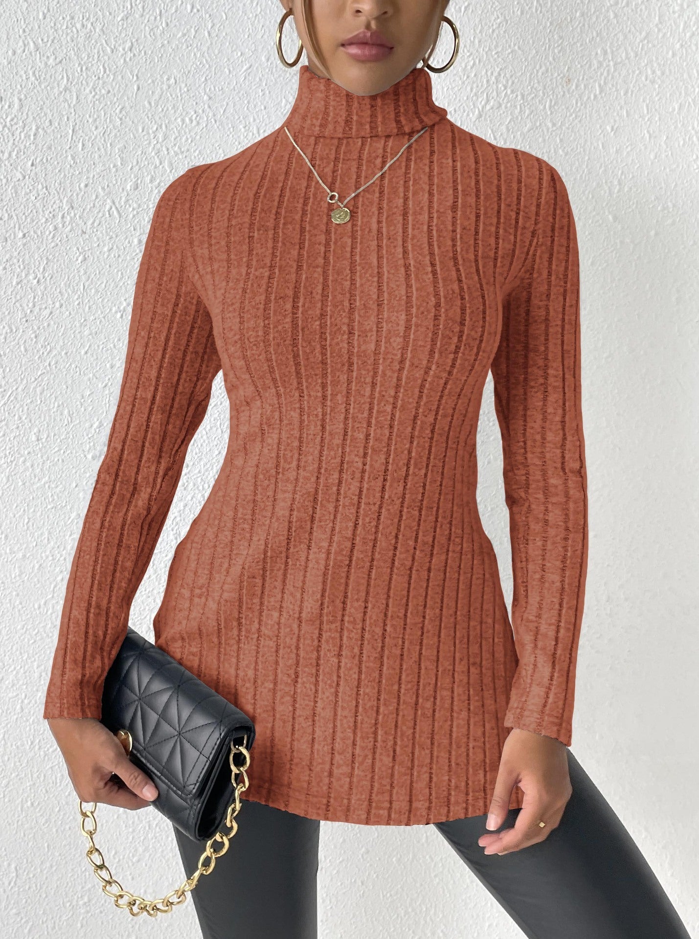 Women's Turtleneck Pullover Clothing Sweater