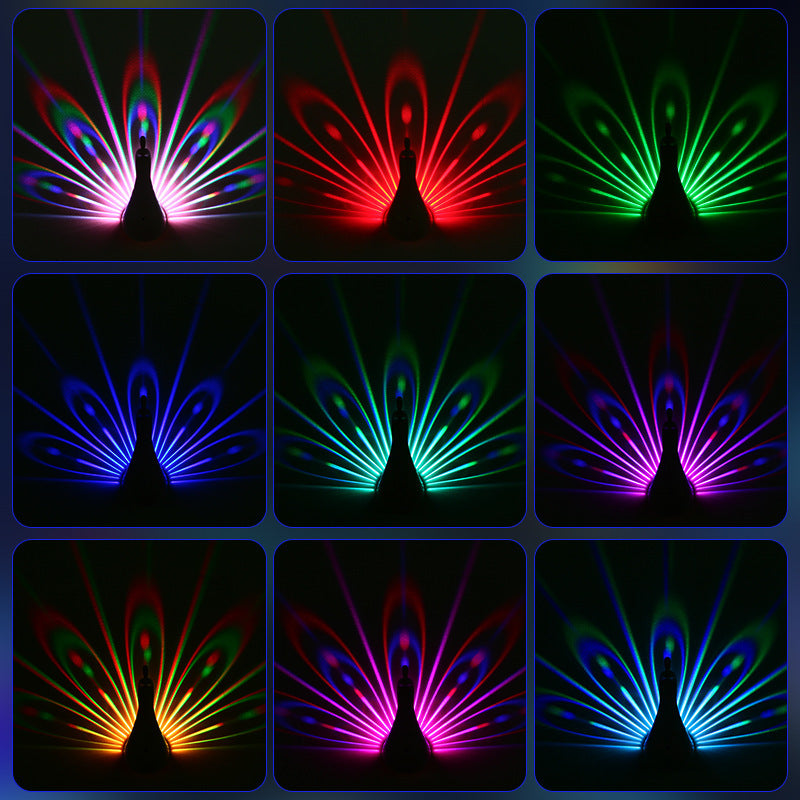 Peacock Projection Lamp Home Remote Control Seven-color Ambience Light