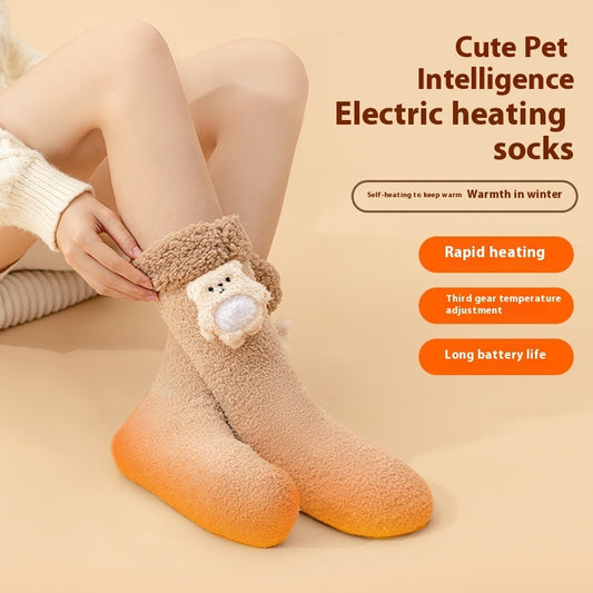 Thickened Fleece Warm Feet Electric Heating Socks