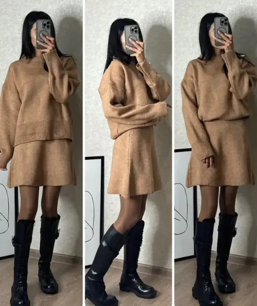 Knitwear Skirt Outfit