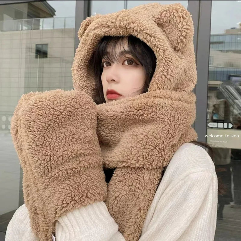 Bear 3PC (Ears, Scarf, Gloves) Set for Winters