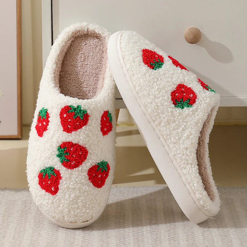 Strawberry Winter Cotton Slippers