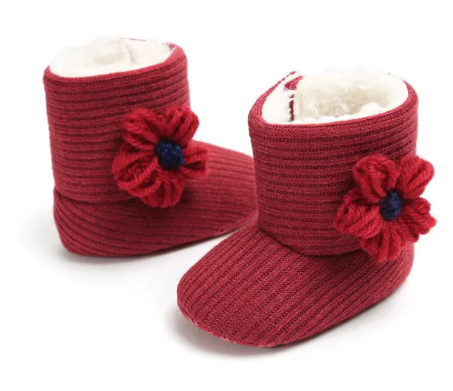 Cozy Sunflower Cotton Baby Boots