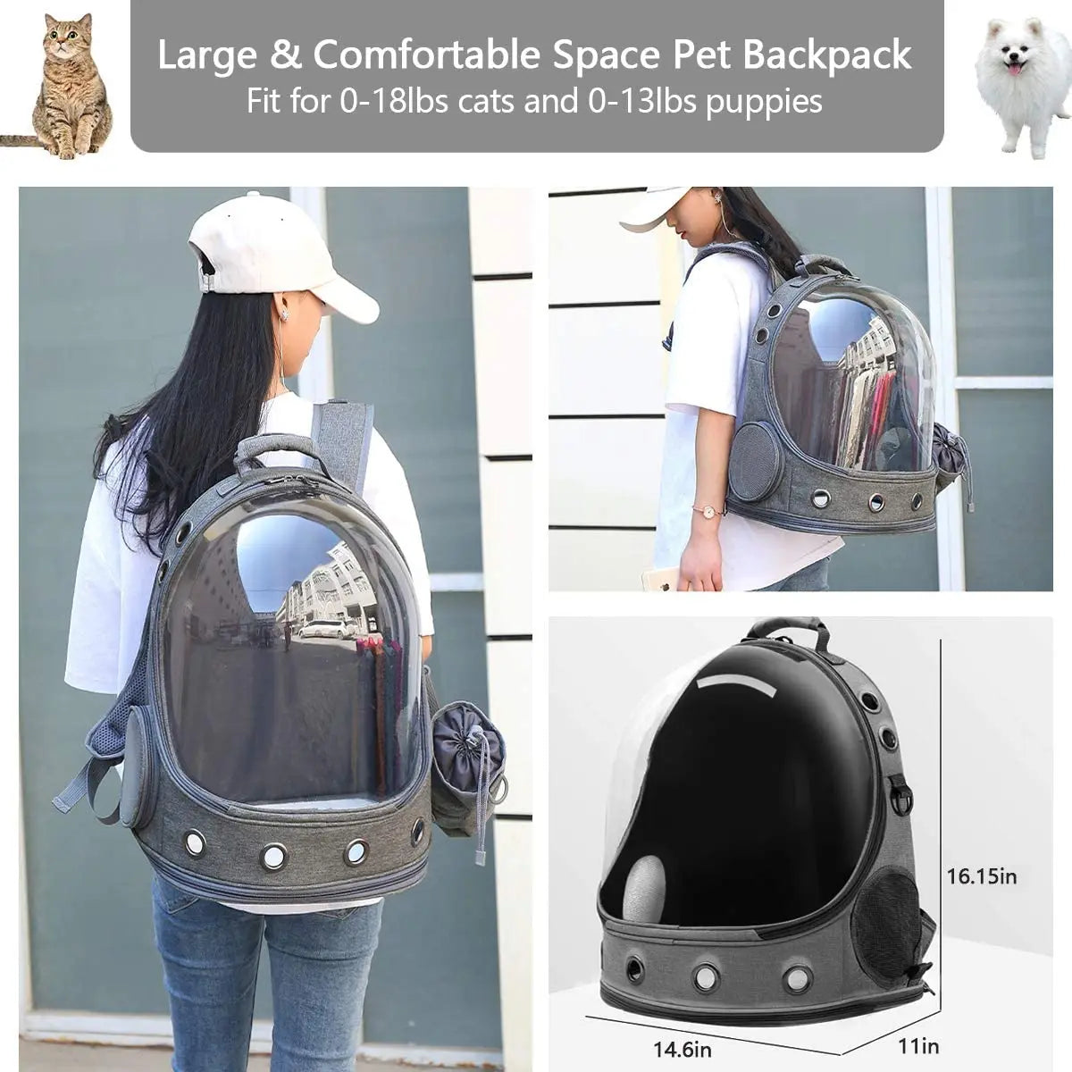 Pet Carriers Backpacks Bubble Bag Premium Space Capsule Cat Dog Carrier Backpack Travel Bag Kitten Doggy Back Pack for Outdoor