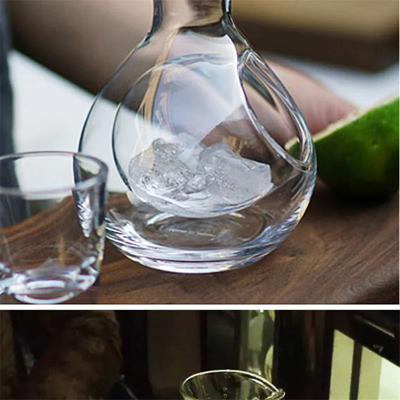 250ML Glass Wine Bottle Hole Sake Glass Ice Jug Hamster Nest Cooling Room Beer Cooler Mini Gift Wine Carafe Superior Decanter