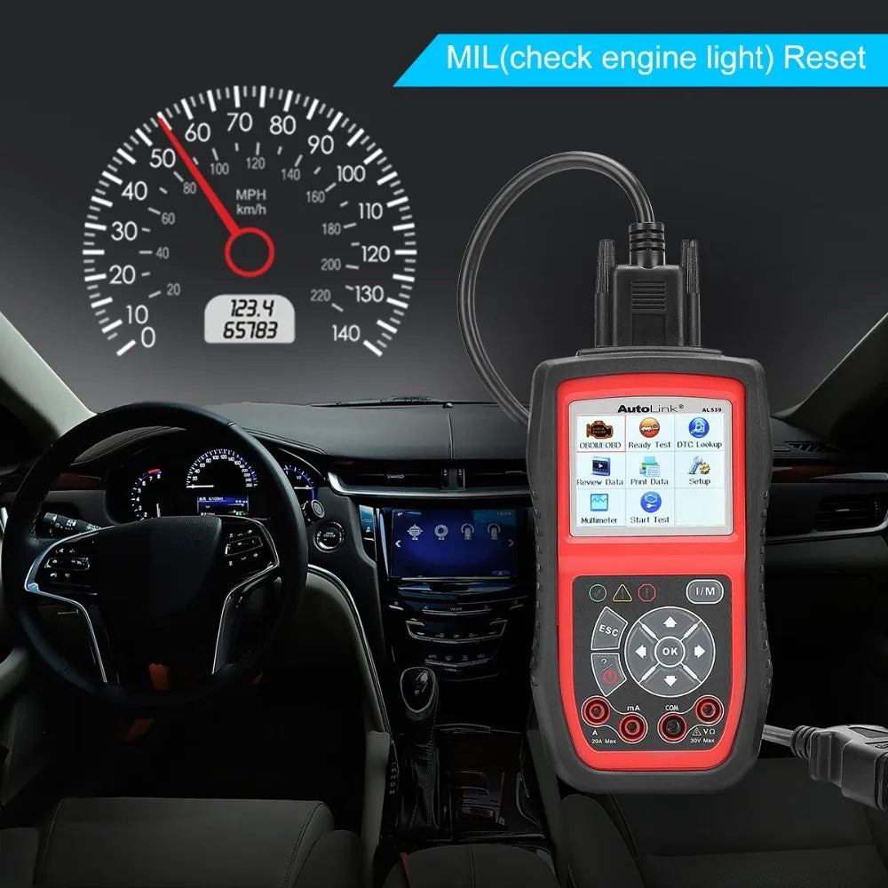 Autel AutoLink AL539 Auto Code Reader OBDII Scan Tool Electrical Test Tool AVO Meter Battery Tester Tools PK AL539B AL519