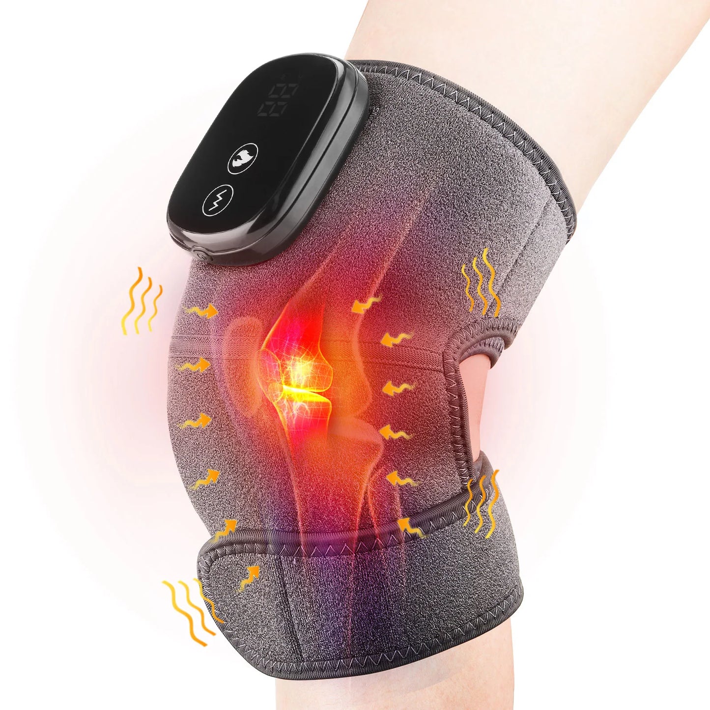 Electric Heating Knee Massager Vibrator Elbow Leg Joint Shoulder Red Light Heated Knee Pad Physiotherapy Arthritis Pain Relief