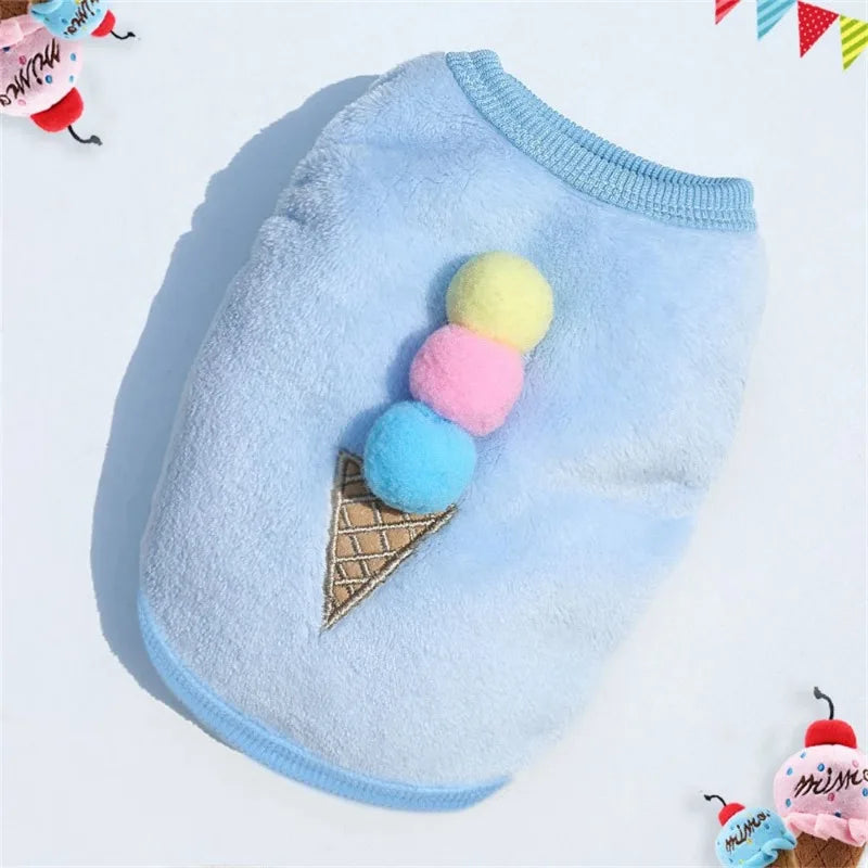 Cartoon Fleece Cat Clothes Autumn Winter Warm Coat Jacket For Pet Dogs Puppy Cats Sweater Clothing Soft Kitten Costumes Products