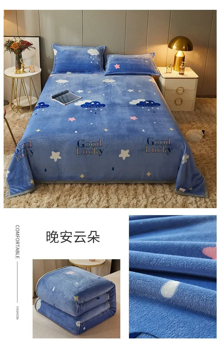 Wholesale flannel blankets, milk blankets, thickened coral fleece, mink velvet blanket, nap blanket, gift generation.